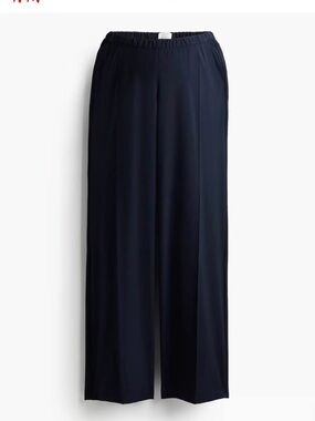 GAP Navy Wide-Leg Elastic Waist Pants